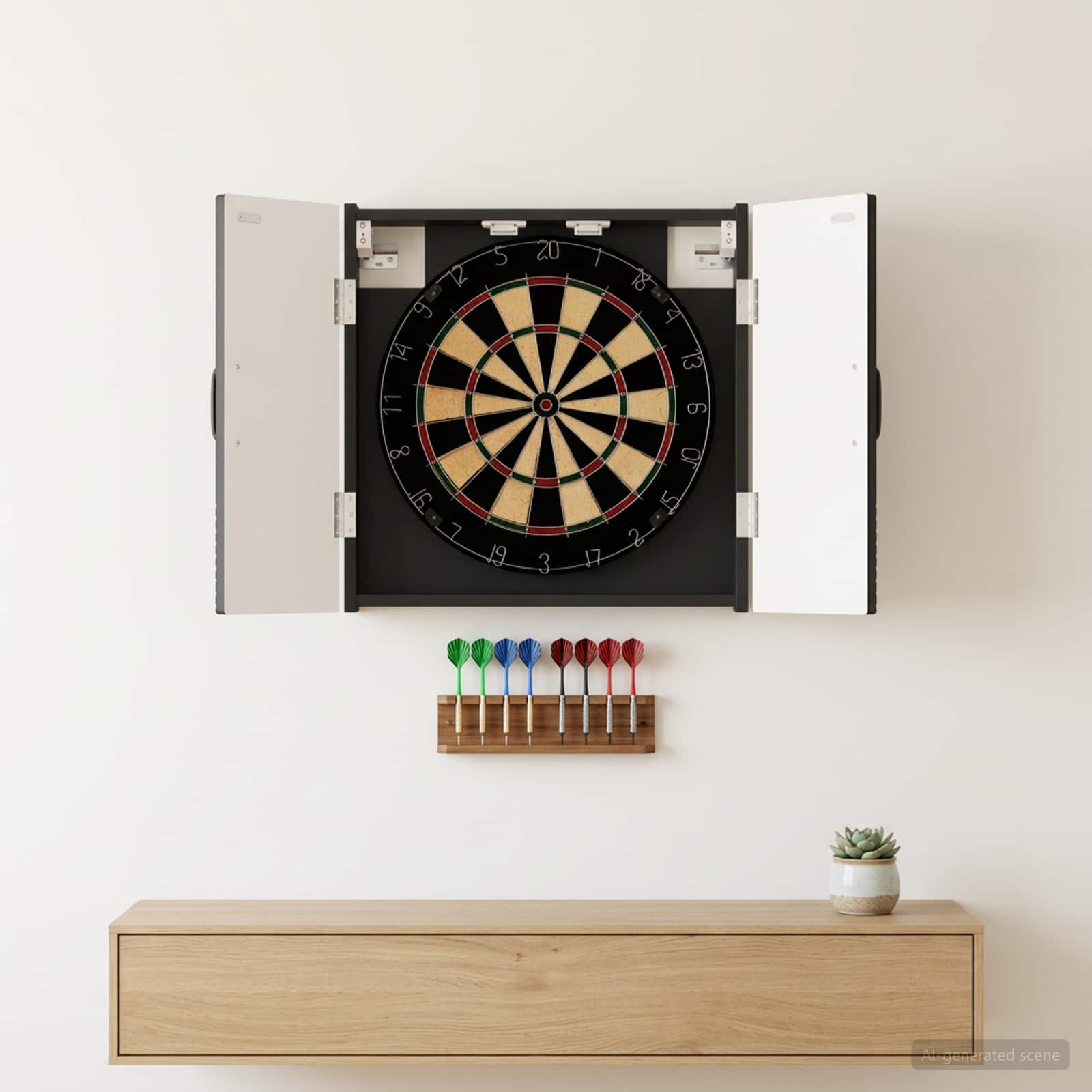 vidaXL Dartboard Cabinet HAARLEM Black 52.5 x 10.5 x 53.5 cm 1
