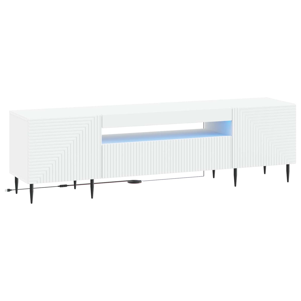 LED TV Cabinet HAARLEM 153 x 35 x 43 cm White