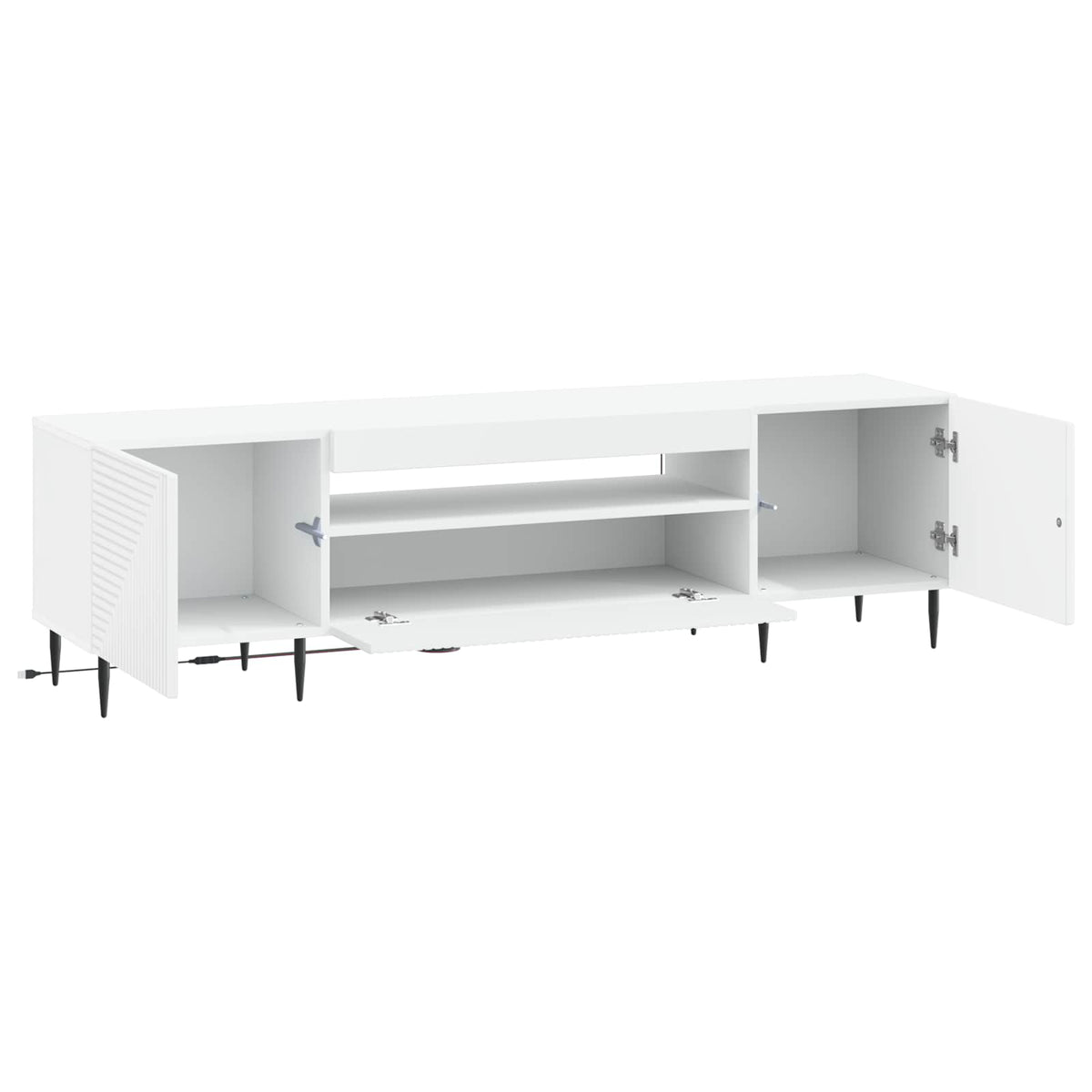 LED TV Cabinet HAARLEM 153 x 35 x 43 cm White