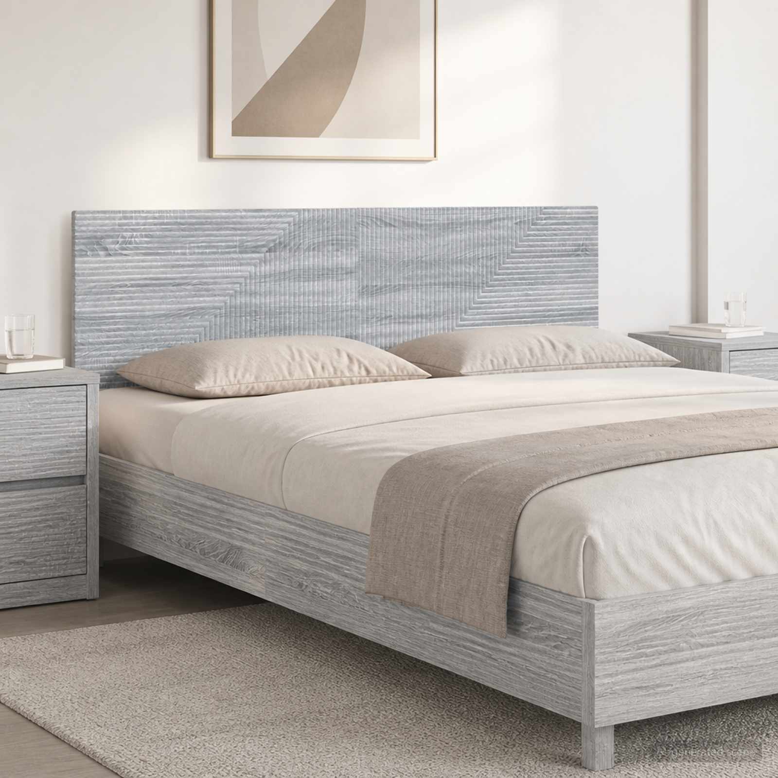 vidaXL Wall-Mounted Headboard HAARLEM Grey Sonoma Engineered Wood 1
