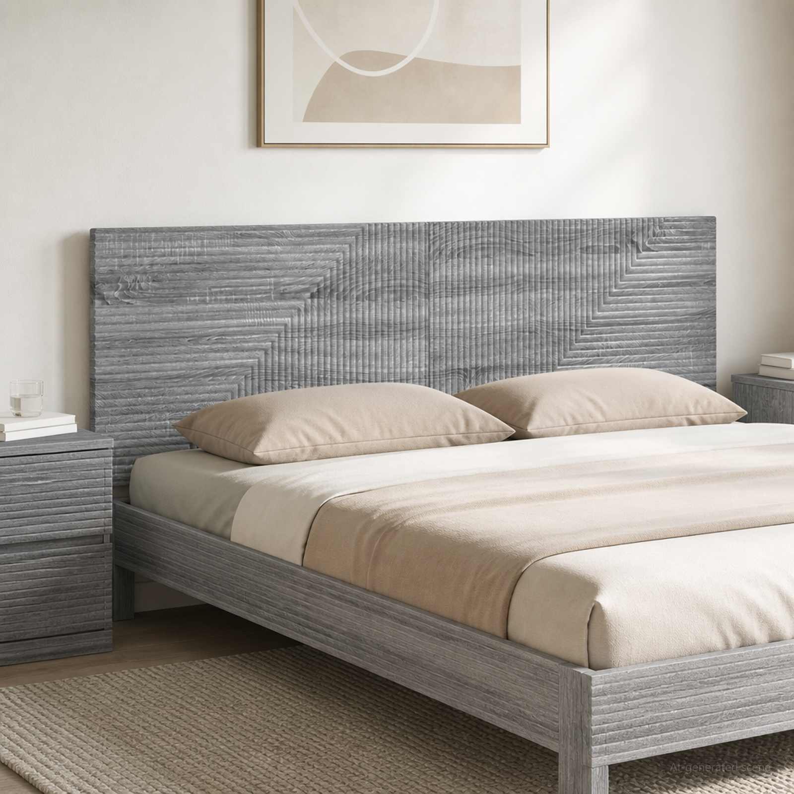 vidaXL Wall-Mounted Headboard HAARLEM Grey Sonoma Engineered Wood 1