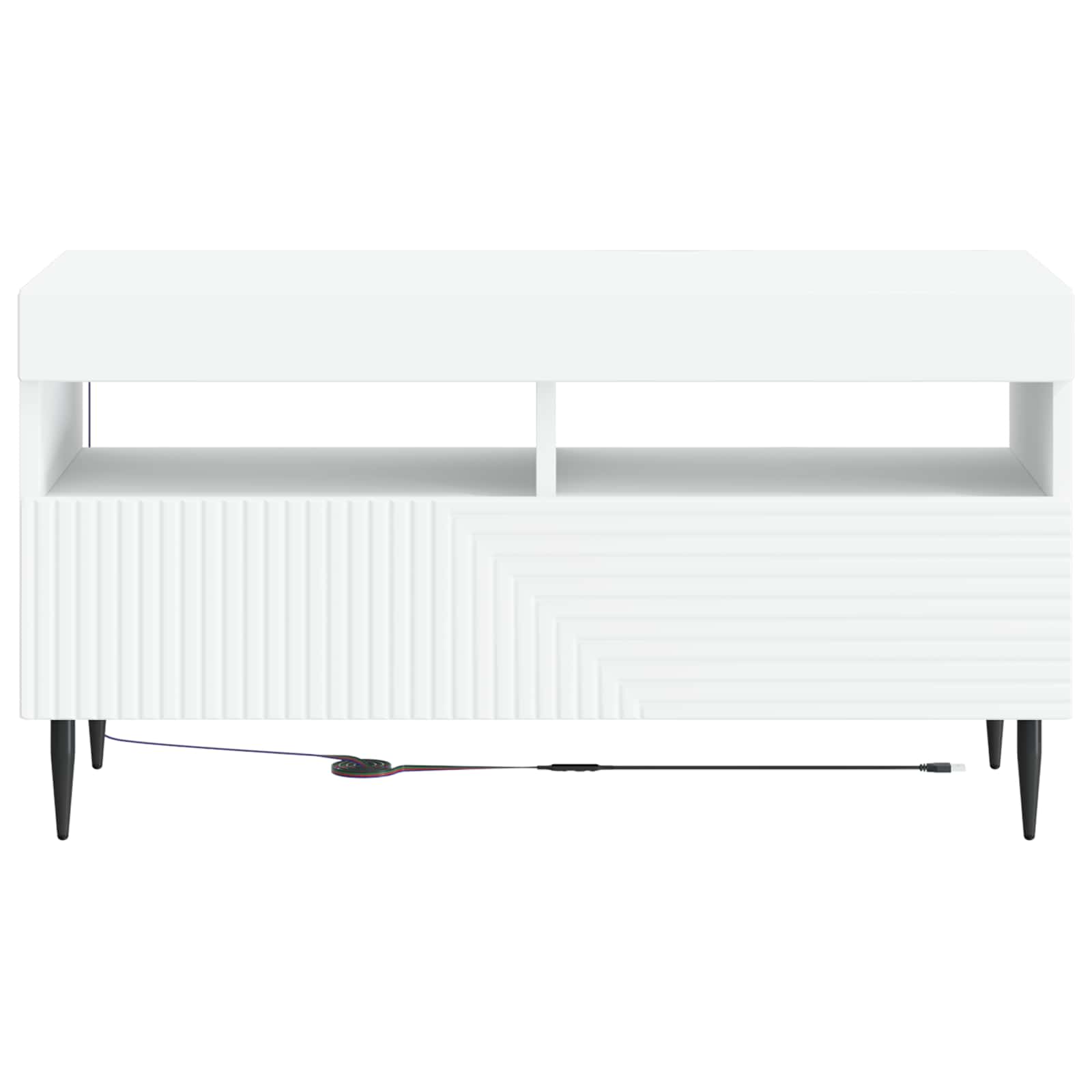 vidaXL LED TV Cabinet White Engineered Wood 6