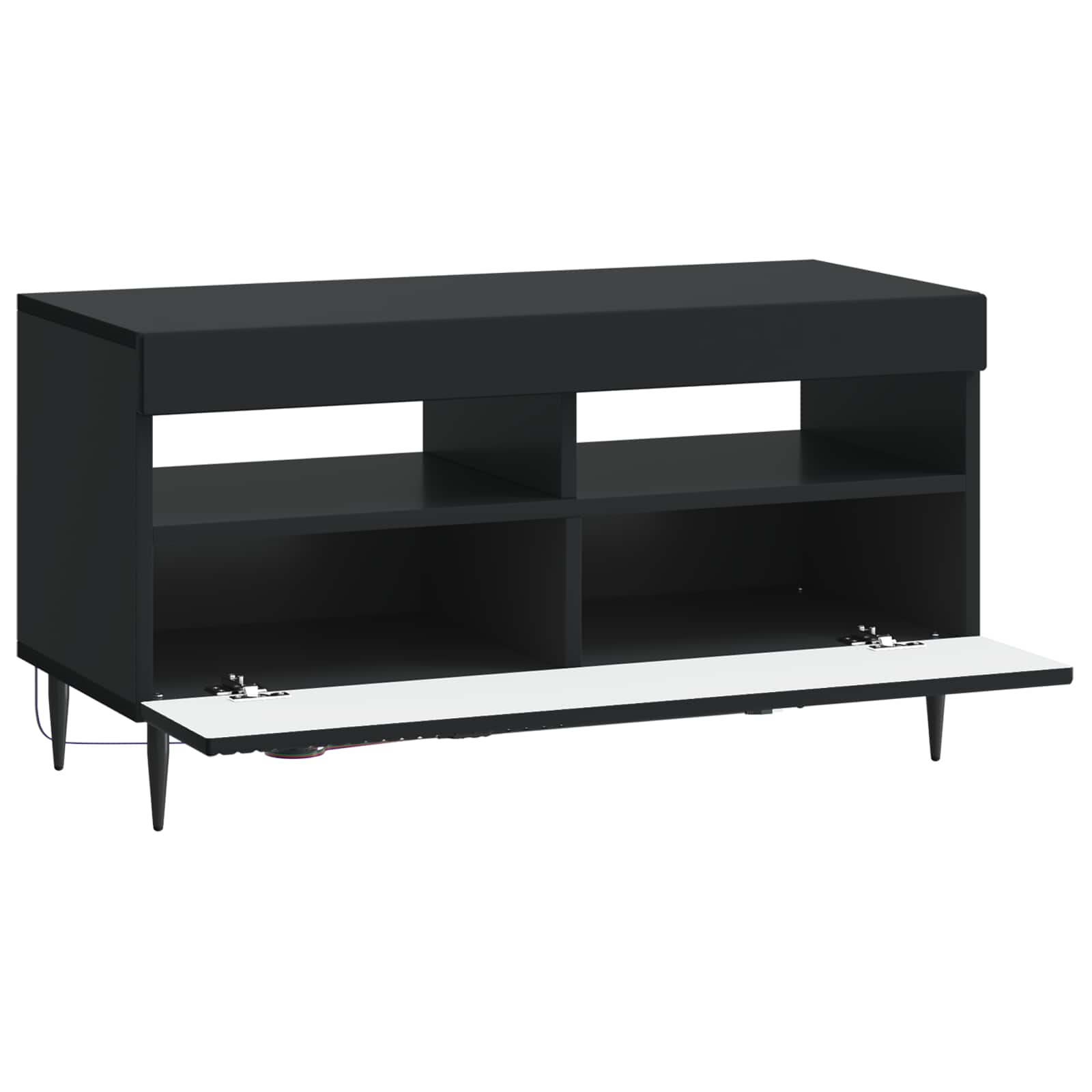 vidaXL LED TV Cabinet Black Engineered Wood 5