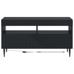 vidaXL LED TV Cabinet Black Engineered Wood 6