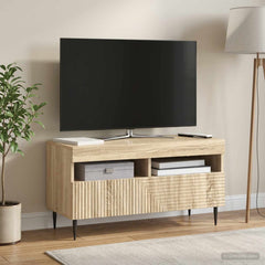 vidaXL LED TV Cabinet Sonoma Oak Engineered Wood 4