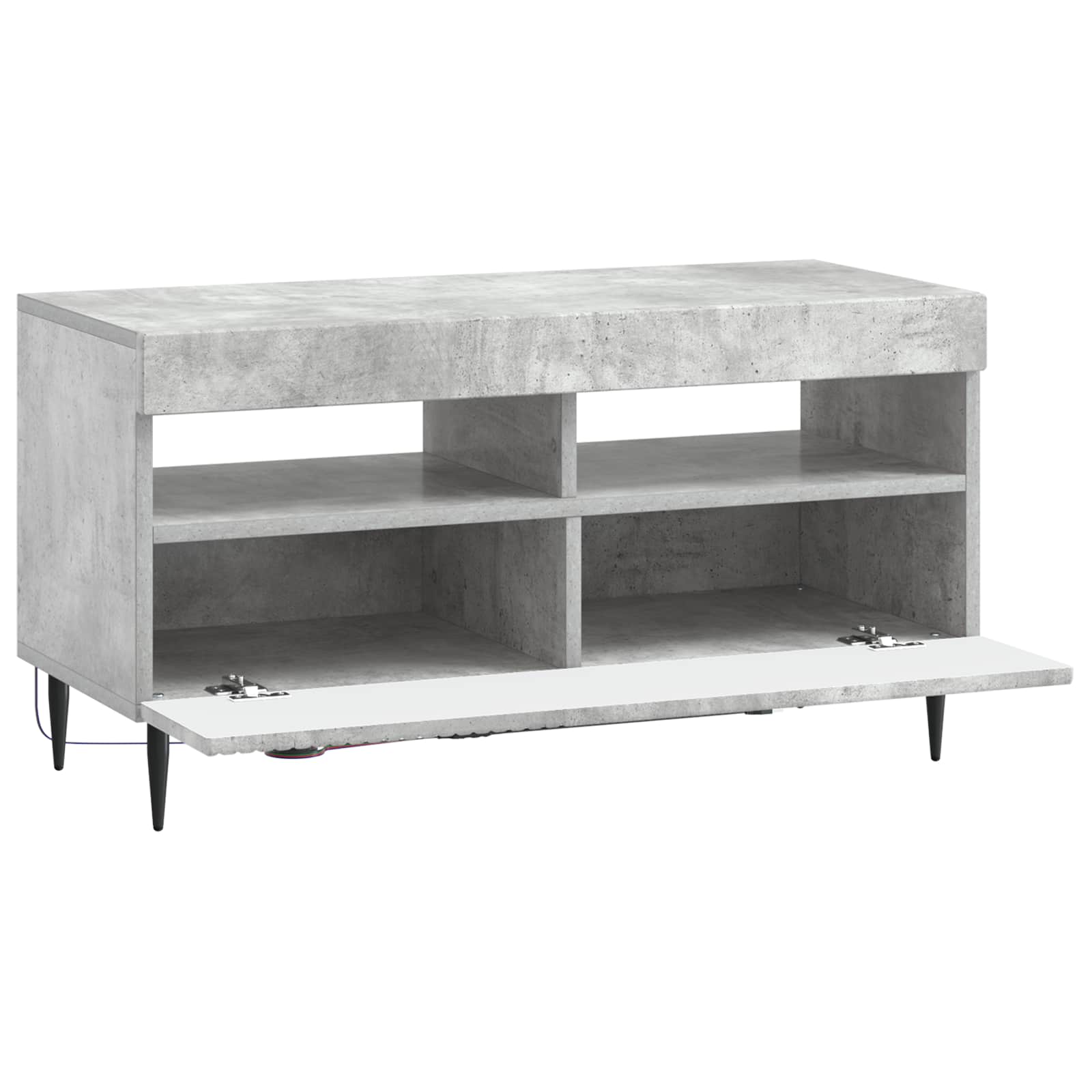 vidaXL LED TV Cabinet Concrete Grey Engineered Wood 5