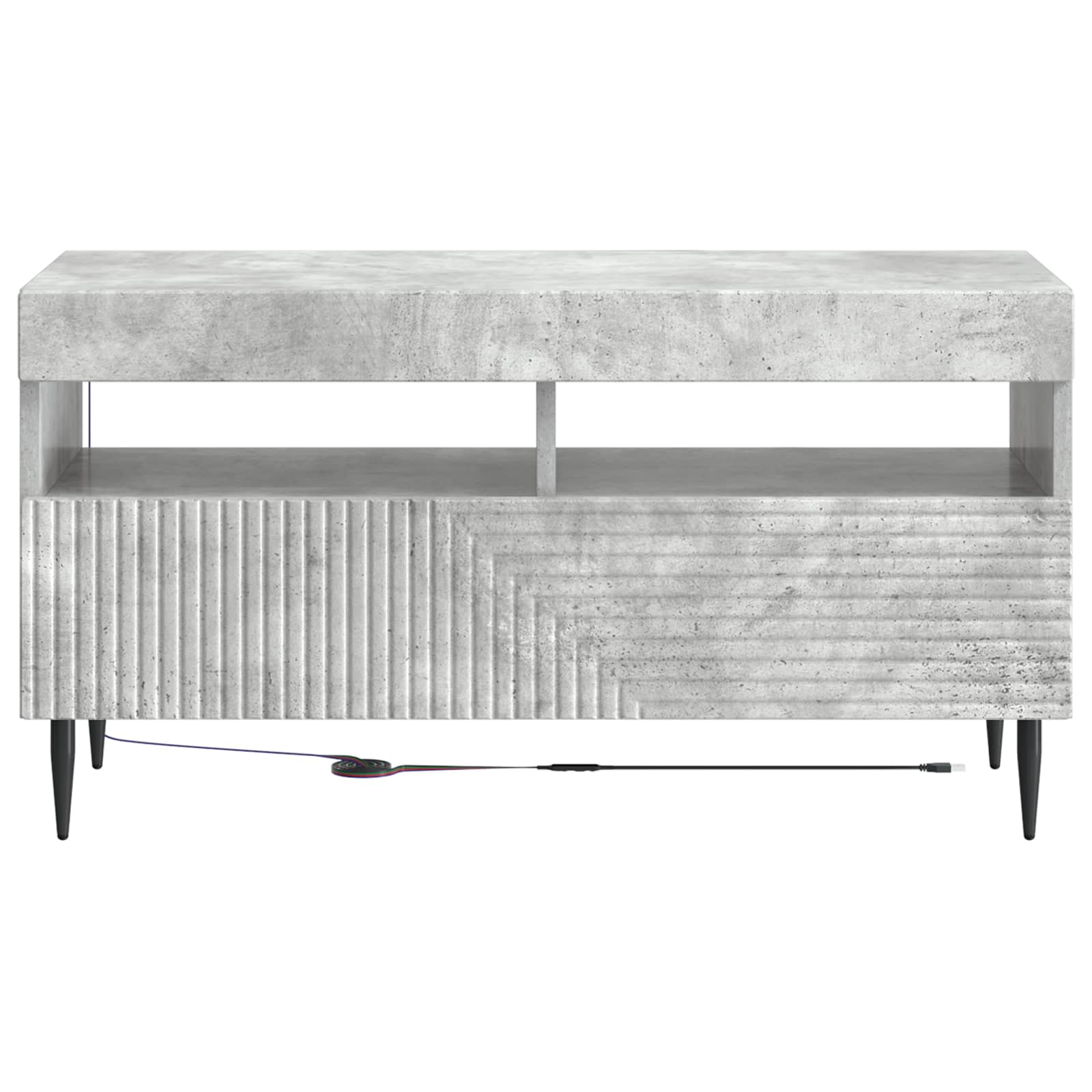 vidaXL LED TV Cabinet Concrete Grey Engineered Wood 6