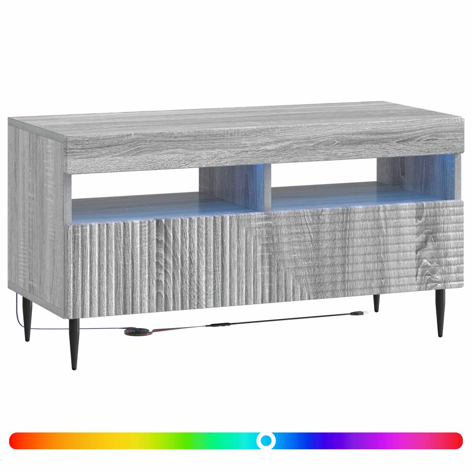 vidaXL LED TV Cabinet Grey Sonoma Engineered Wood 3