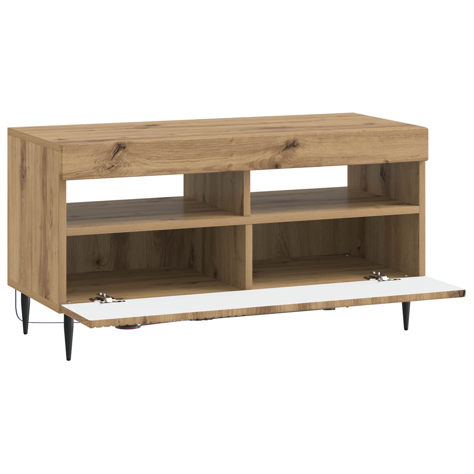 vidaXL LED TV Cabinet Artisan Oak Engineered Wood 5