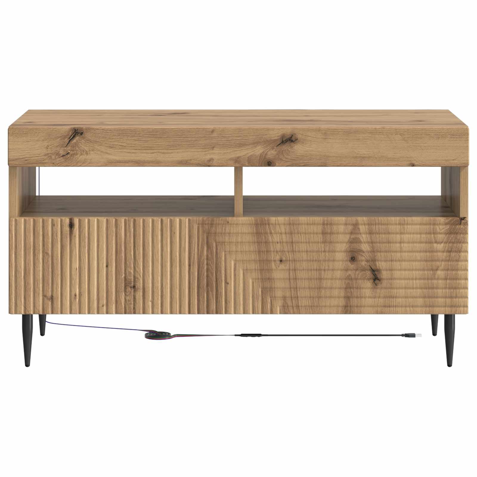 vidaXL LED TV Cabinet Artisan Oak Engineered Wood 6