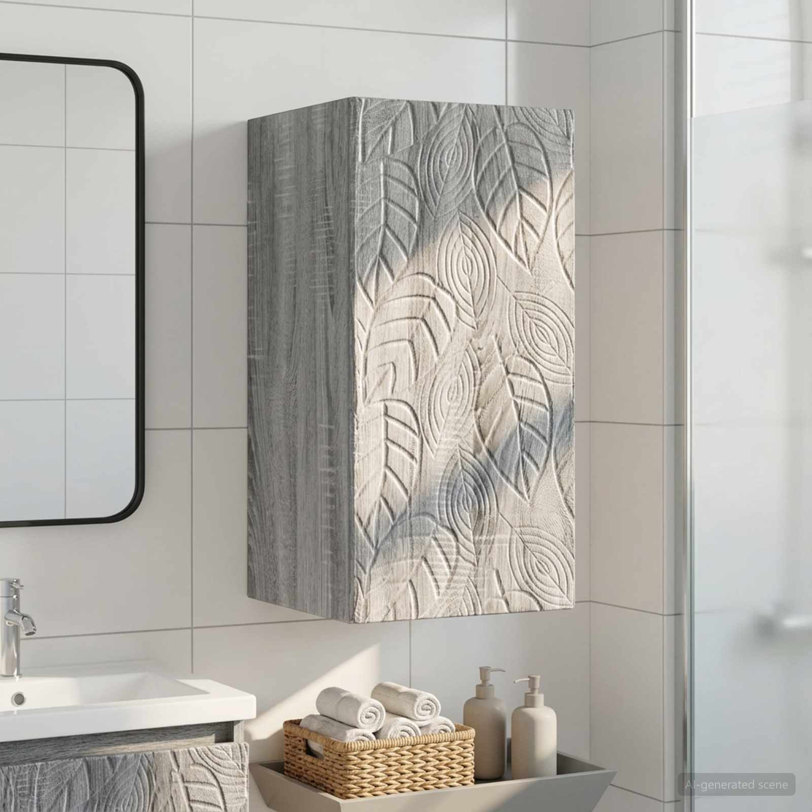 vidaXL Bathroom Wall Cabinet DELFT Grey Sonoma 30 x 31 x 59 cm 1