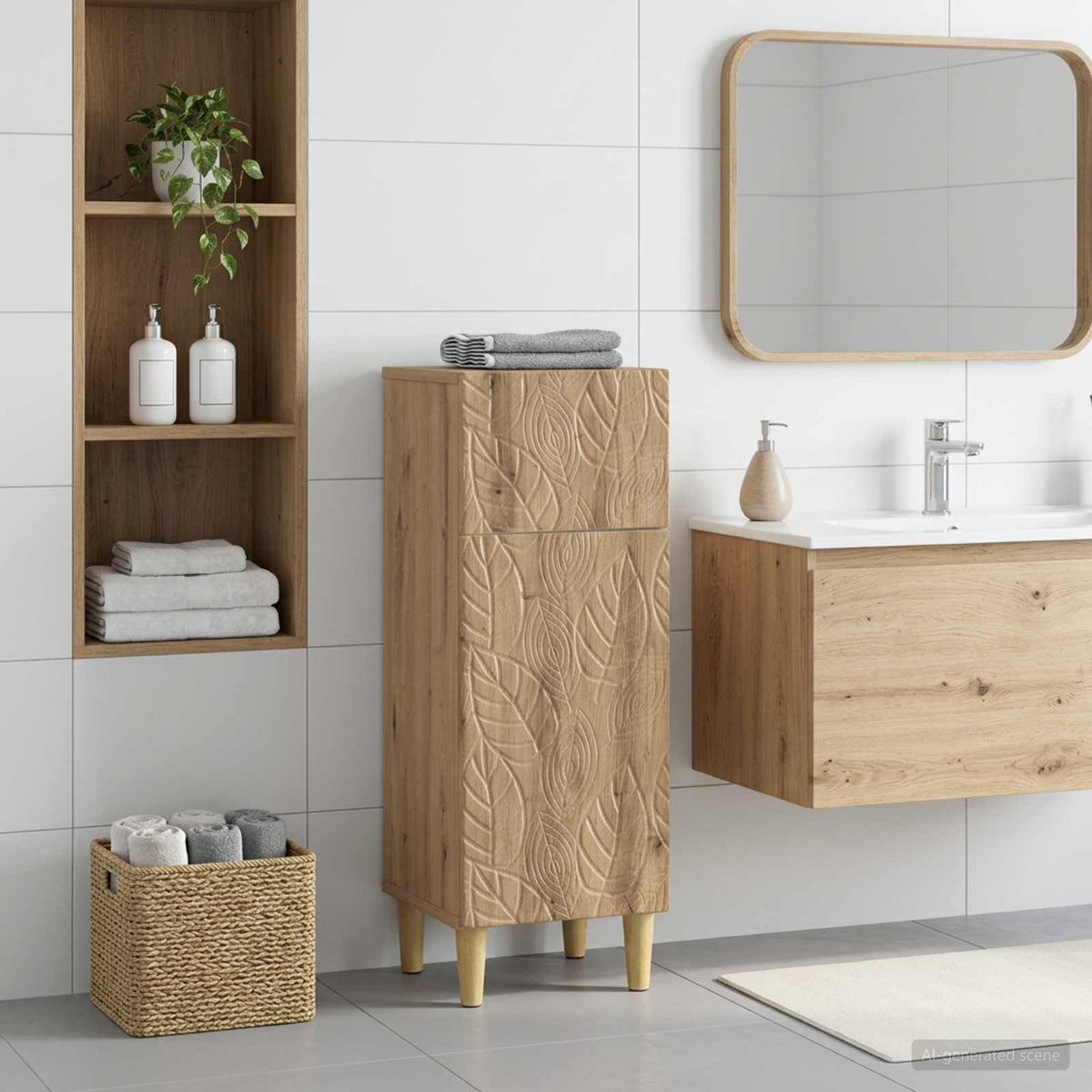 Bathroom Storage Cainet DELFT 30 x 31 x 80 cm Artisan oak