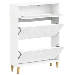 vidaXL Shoe Cabinet DELFT 78 x 24 x 103 cm Engineered Wood White 3