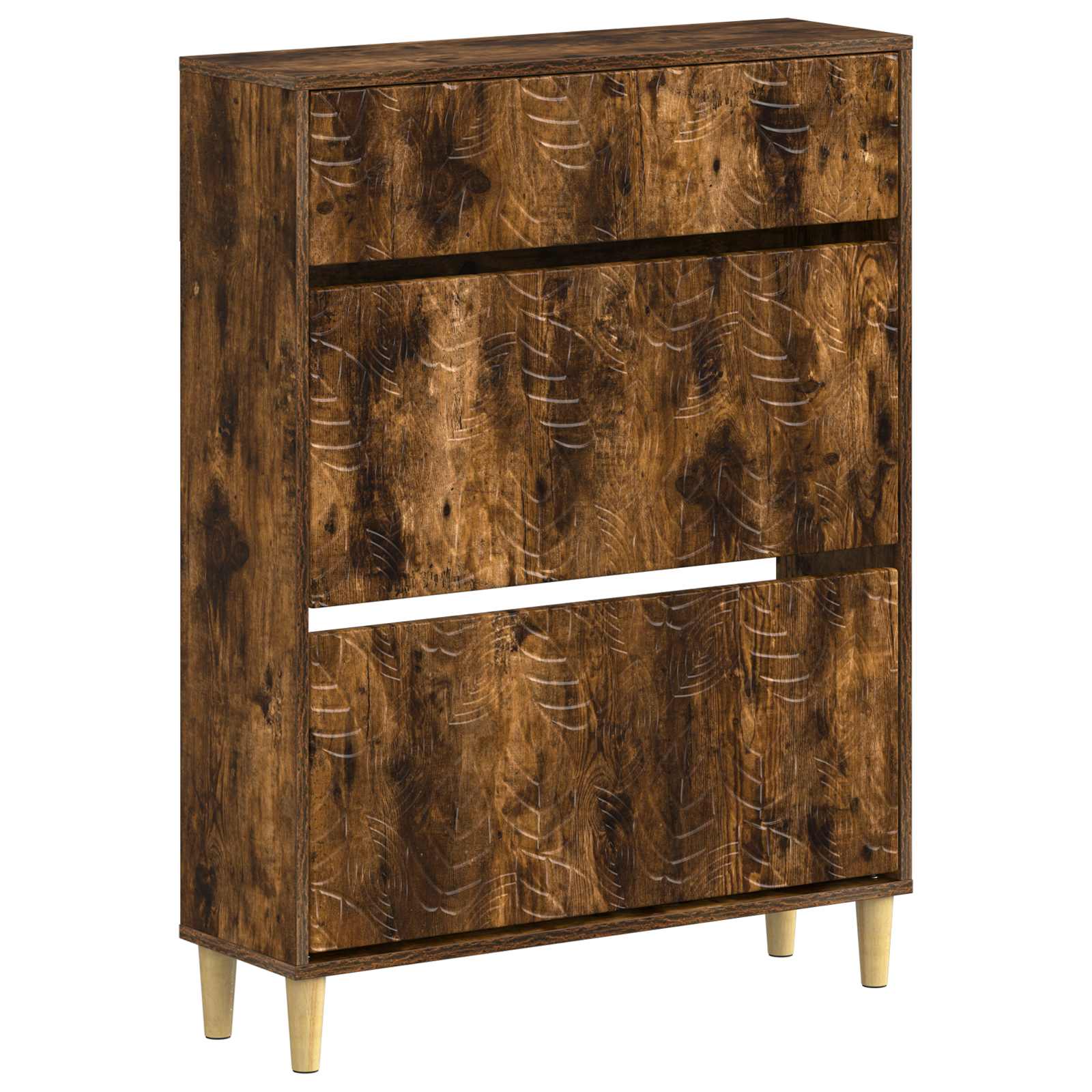vidaXL Shoe Cabinet DELFT 78 x 24 x 103 cm Engineered Wood Smoked Oak 2