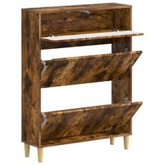 vidaXL Shoe Cabinet DELFT 78 x 24 x 103 cm Engineered Wood Smoked Oak 3