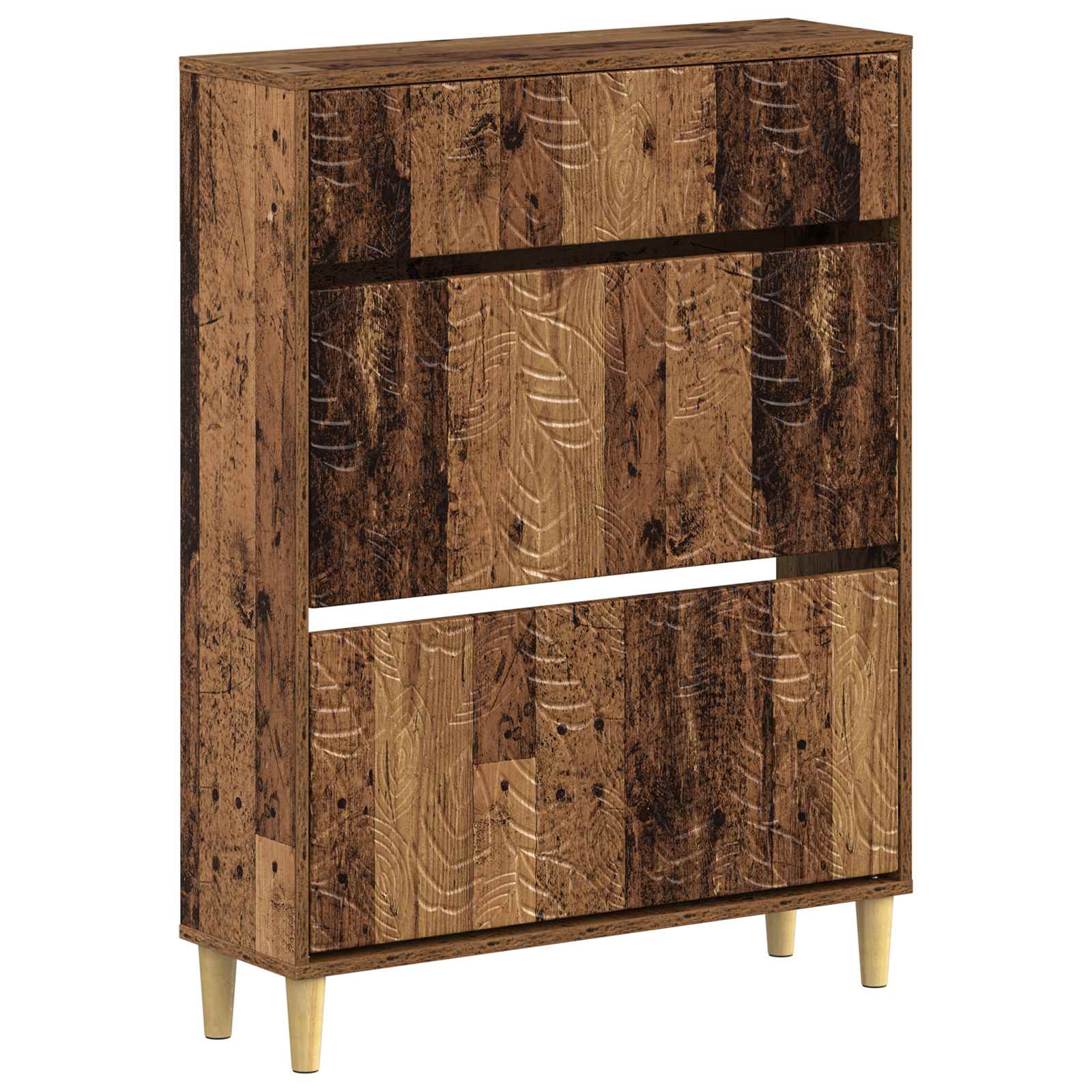 vidaXL Shoe Cabinet DELFT 78 x 24 x 103 cm Engineered Wood Old Wood 2