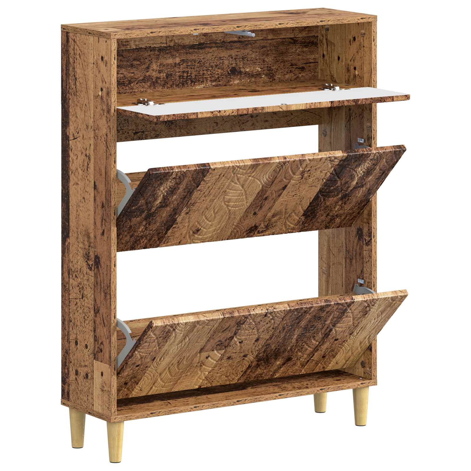 vidaXL Shoe Cabinet DELFT 78 x 24 x 103 cm Engineered Wood Old Wood 3