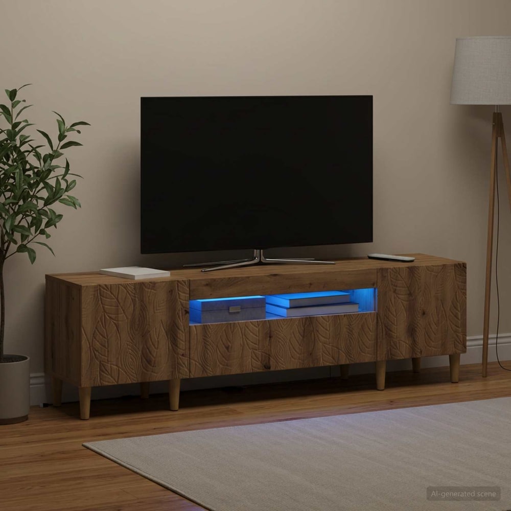 LED TV Cabinet DELFT 153 x 35 x 43 cm Artisan oak