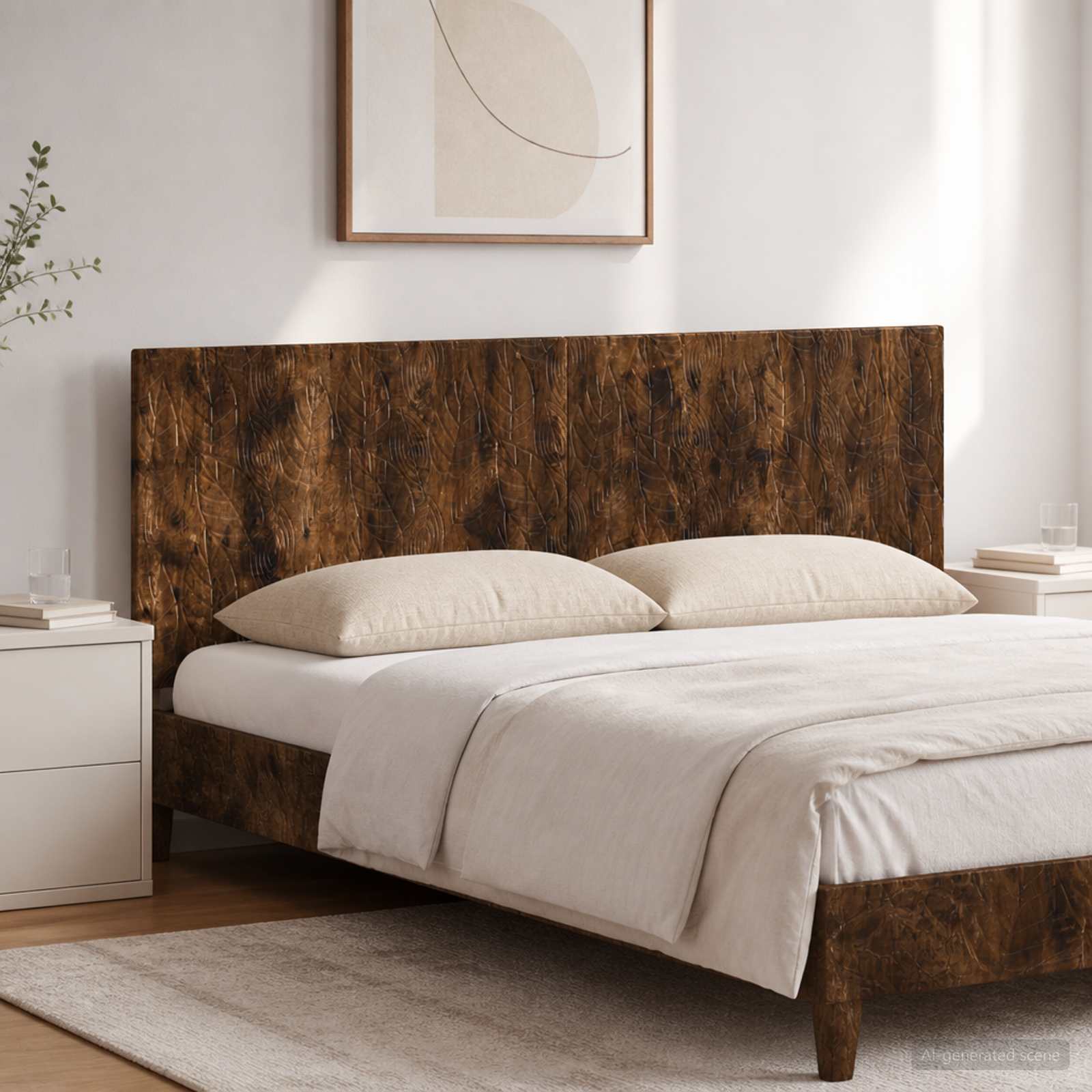 vidaXL Wall-Mounted Headboard DELFT Smoked Oak Engineered Wood 1