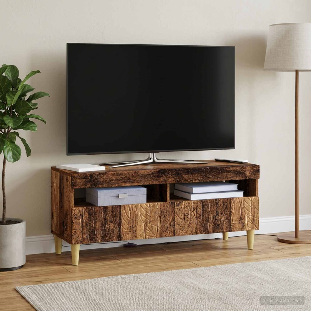 LED TV Cabinet Engineered Wood Old wood