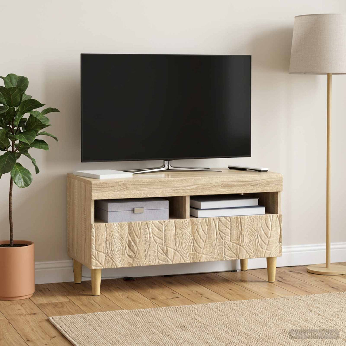 LED TV Cabinet Engineered Wood Sonoma oak