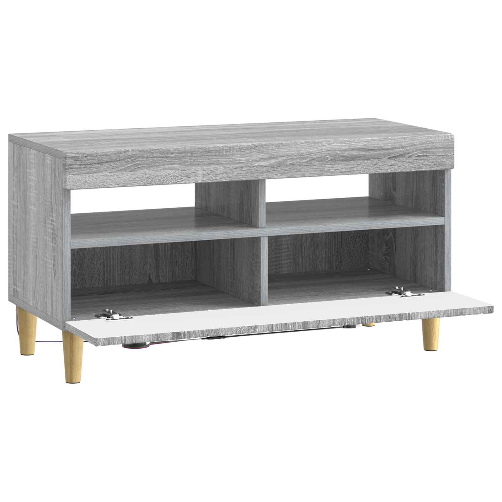 vidaXL LED TV Cabinet Grey Sonoma Engineered Wood 5