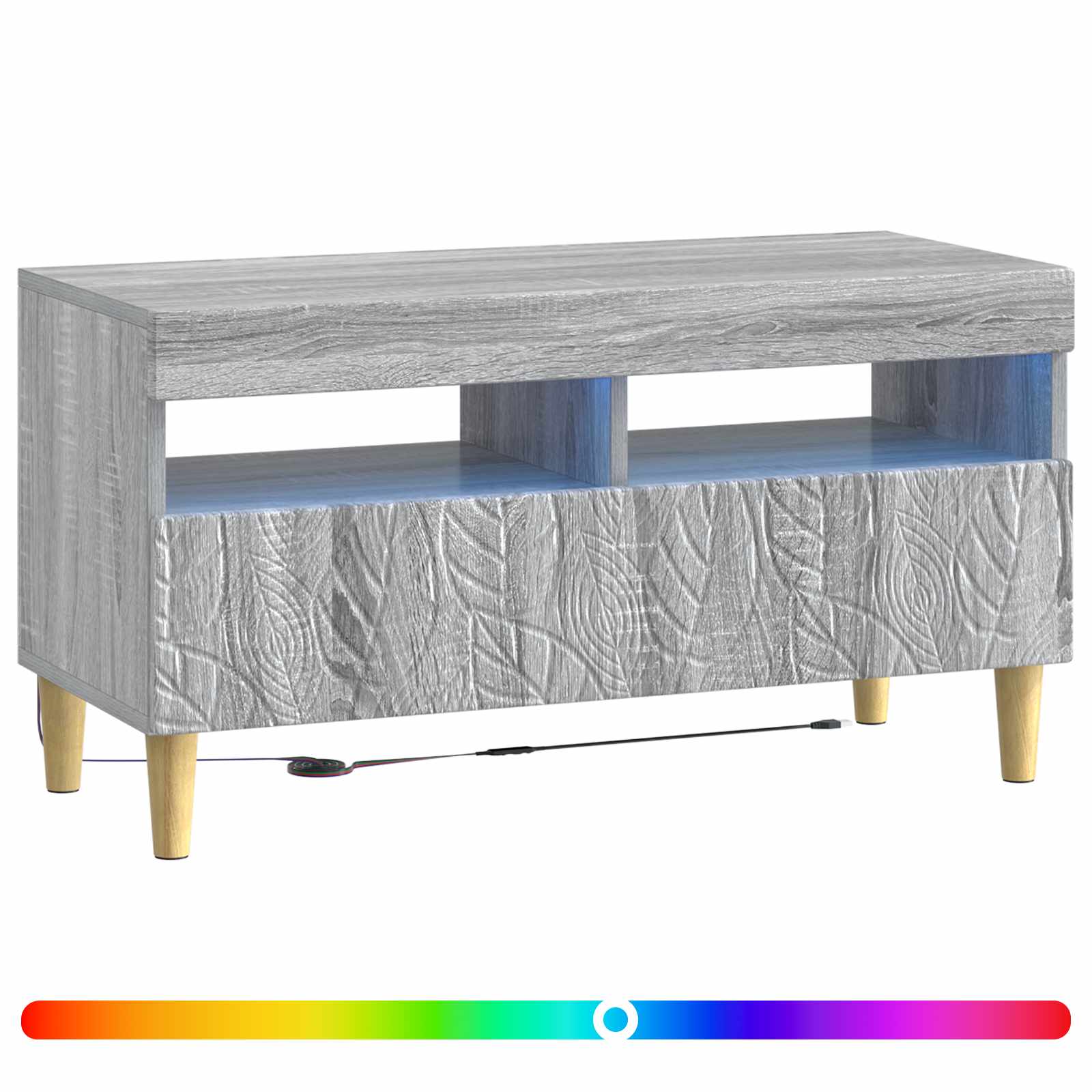 vidaXL LED TV Cabinet Grey Sonoma Engineered Wood 3