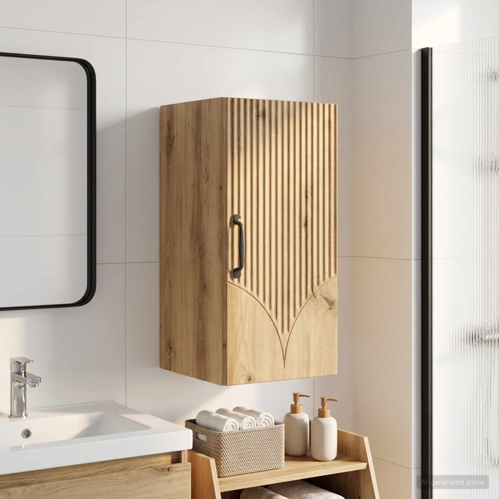 vidaXL Bathroom Wall Cabinet HOORN Artisan Oak 30 x 31 x 59 cm 1