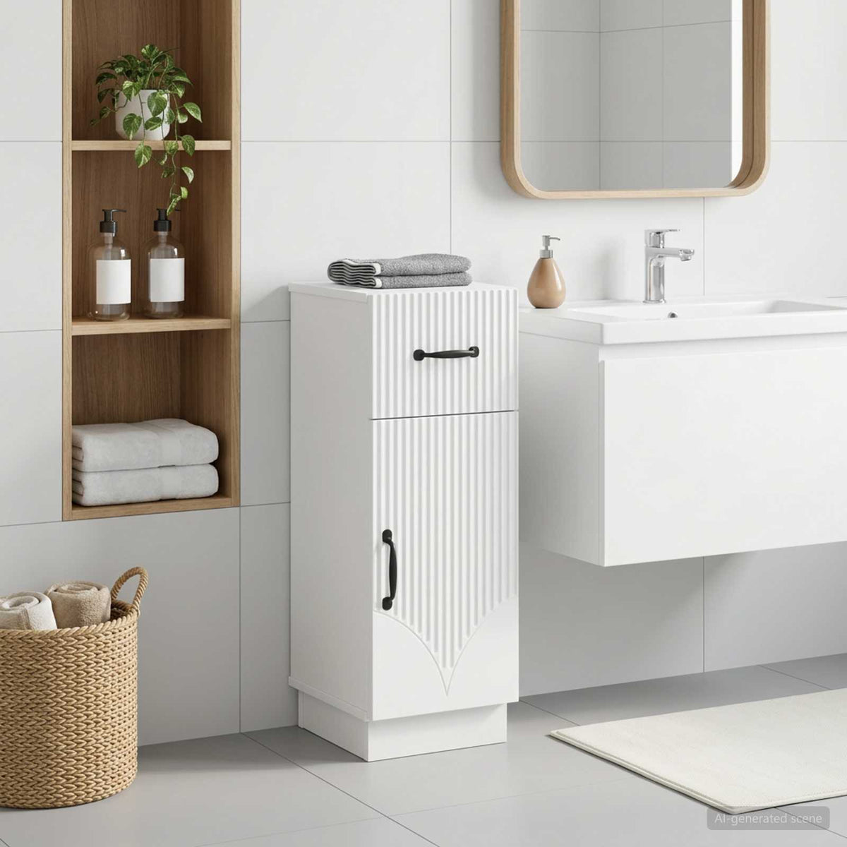Bathroom Storage Cainet HOORN 30 x 31 x 77 cm White