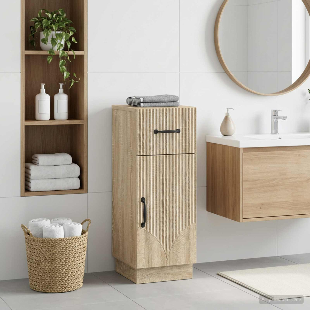 Bathroom Storage Cainet HOORN 30 x 31 x 77 cm Sonoma oak