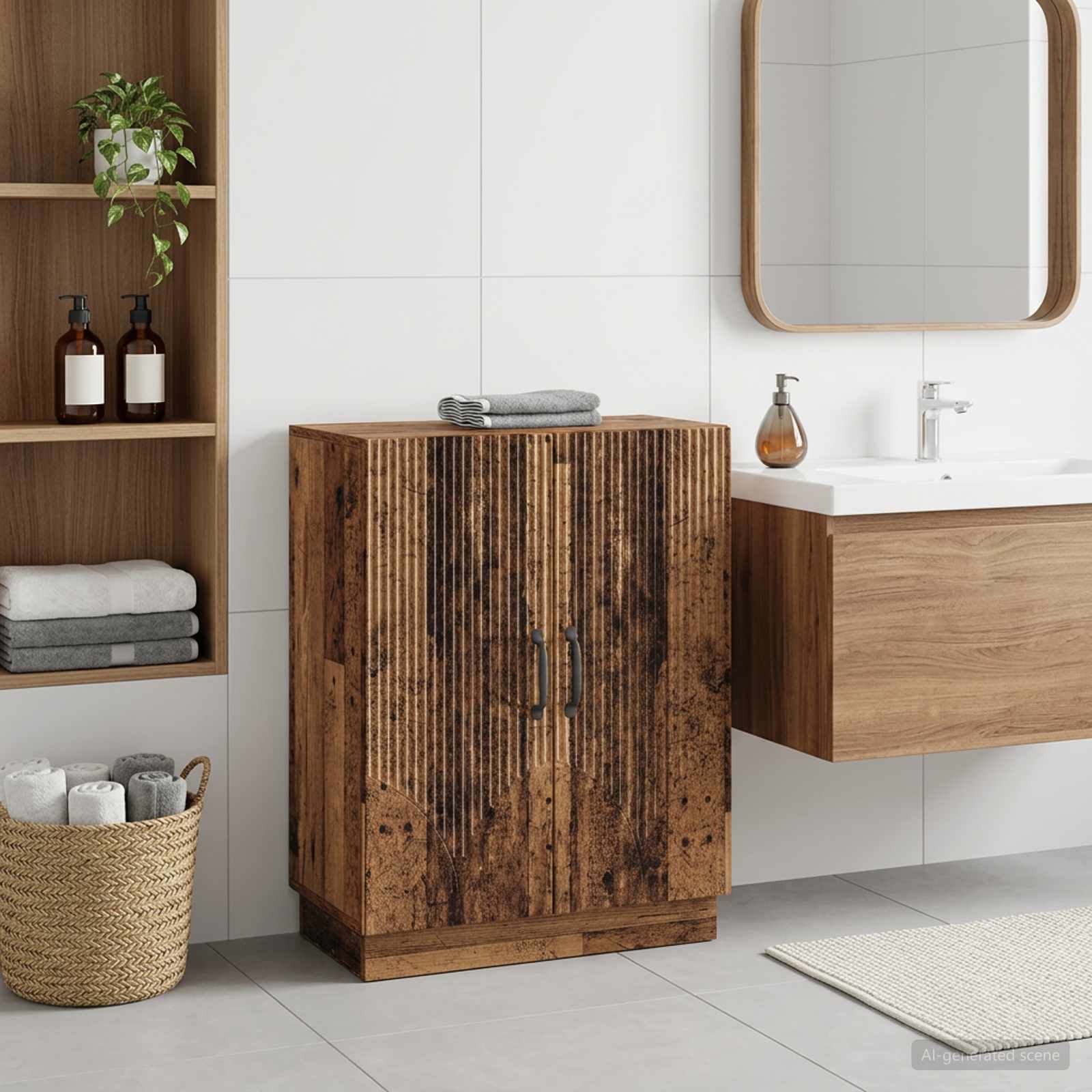 Bathroom Storage Cainet HOORN 59.5 x 31 x 77 cm Old wood