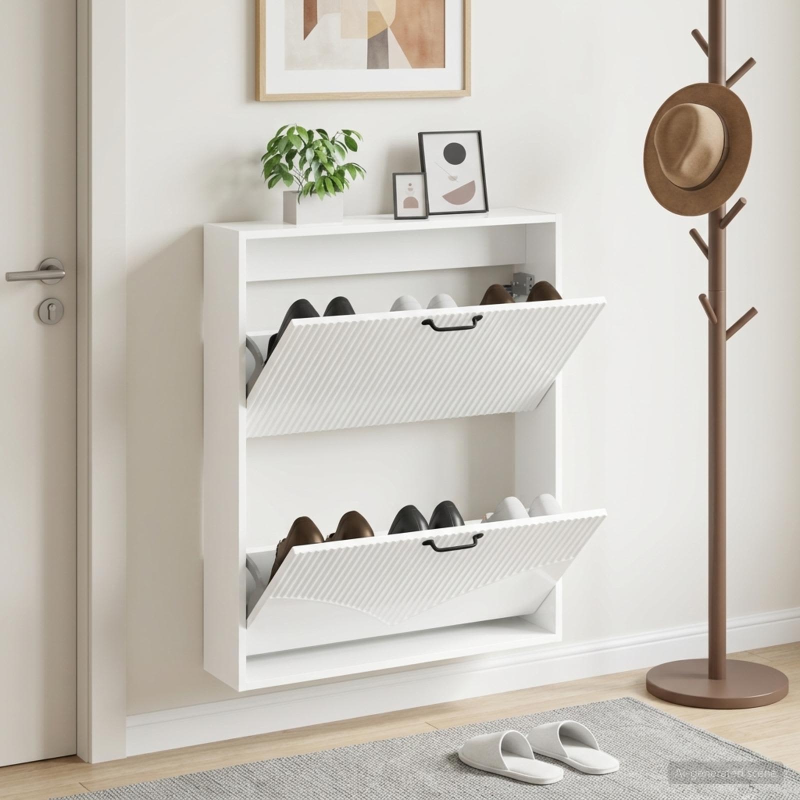 vidaXL Wall-Mounted Shoe Cabinet HOORN 71 x 17 x 86 cm Engineered Wood 1