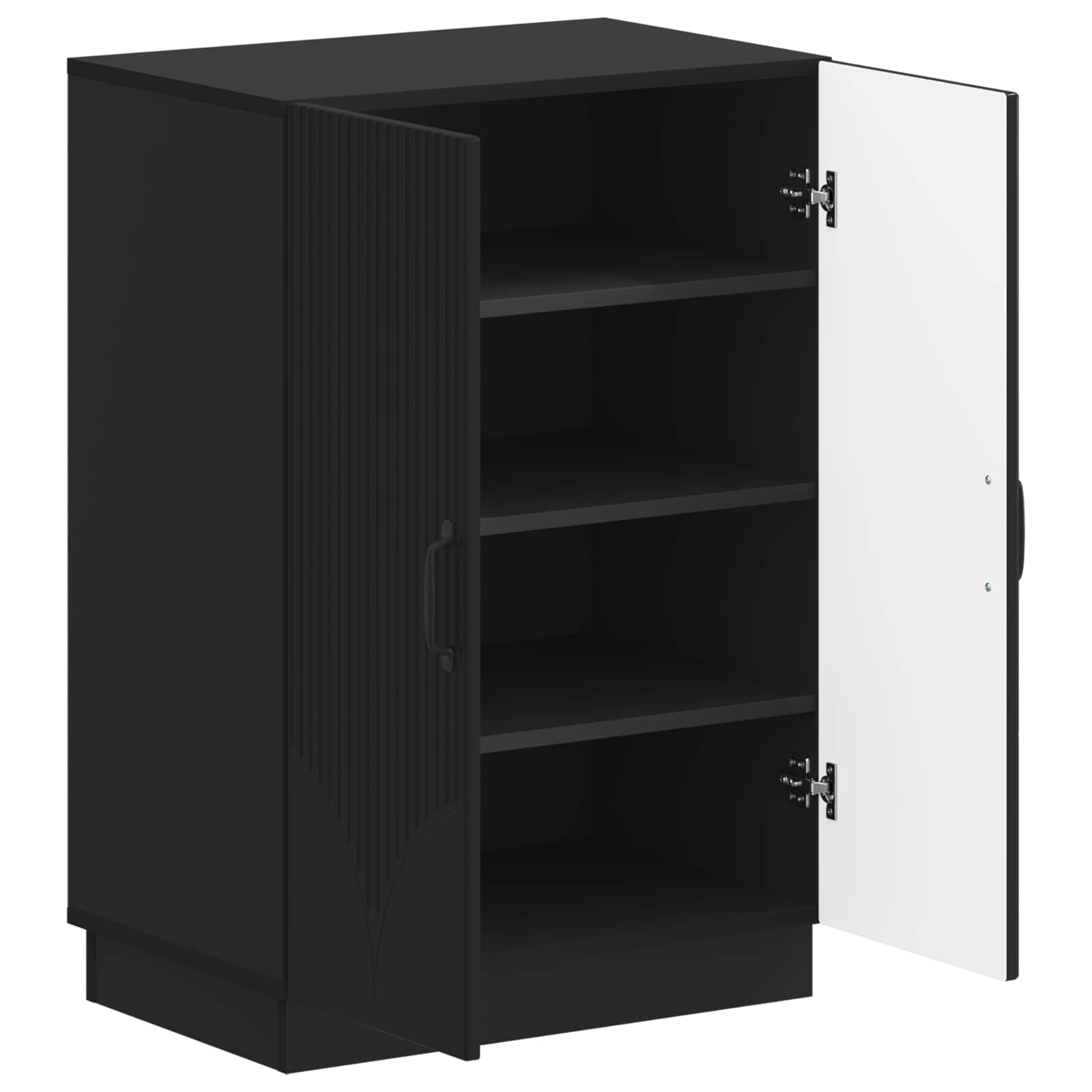 vidaXL Shoe Cabinet HOORN 59.5 x 39.5 x 87 cm Engineered Wood Black 3