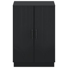 vidaXL Shoe Cabinet HOORN 59.5 x 39.5 x 87 cm Engineered Wood Black 4