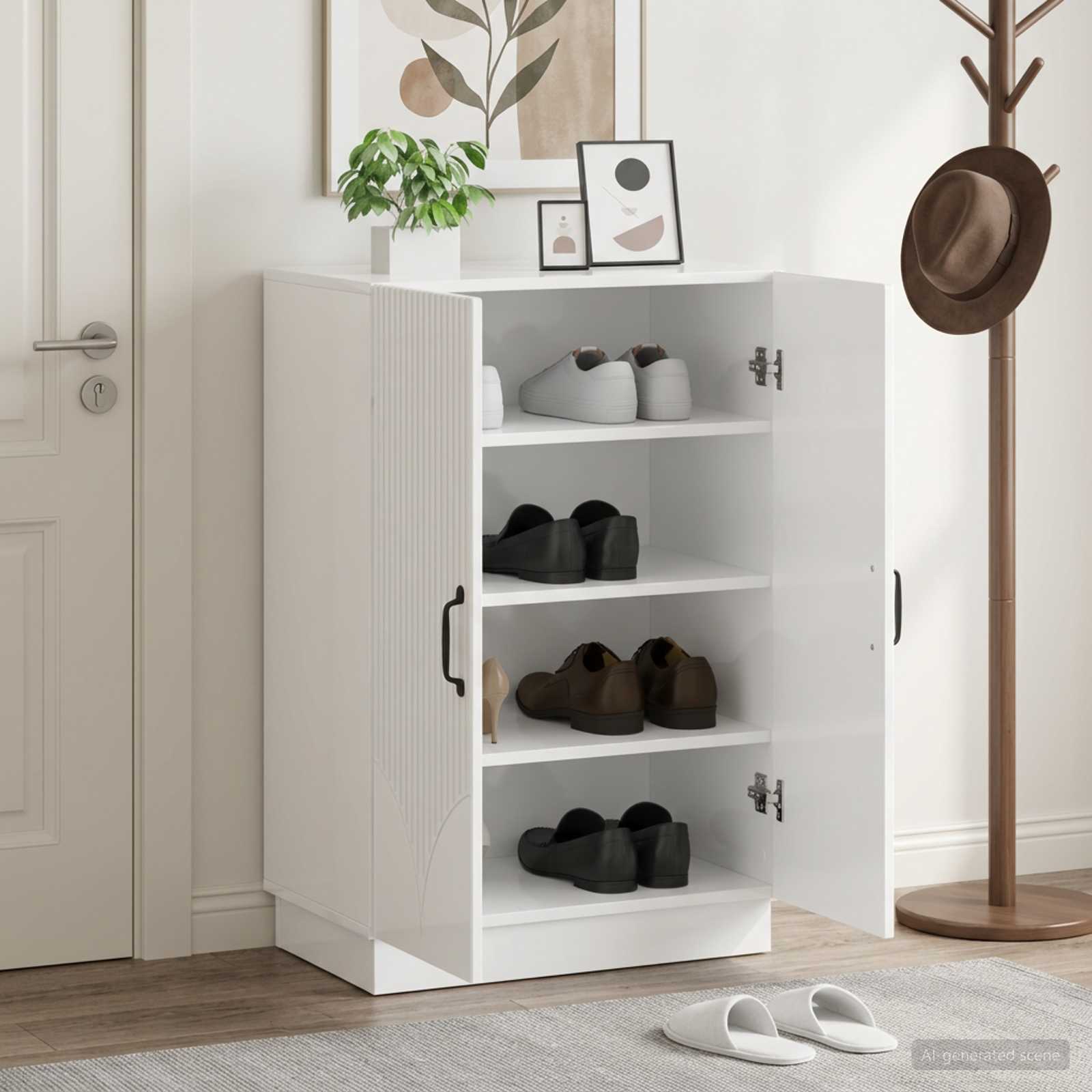 vidaXL Shoe Cabinet HOORN 59.5 x 39.5 x 87 cm Engineered Wood 1