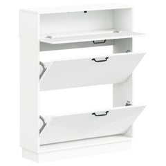 vidaXL Shoe Cabinet HOORN 78 x 24 x 100 cm Engineered Wood White 3