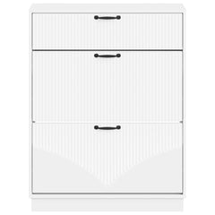 vidaXL Shoe Cabinet HOORN 78 x 24 x 100 cm Engineered Wood White 4
