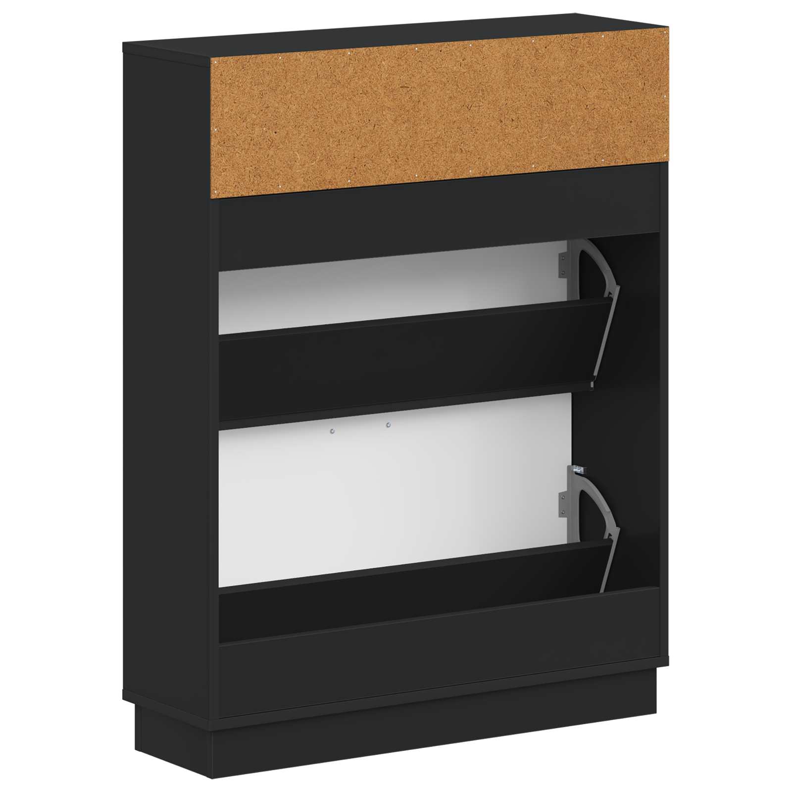 vidaXL Shoe Cabinet HOORN 78 x 24 x 100 cm Engineered Wood Black 6