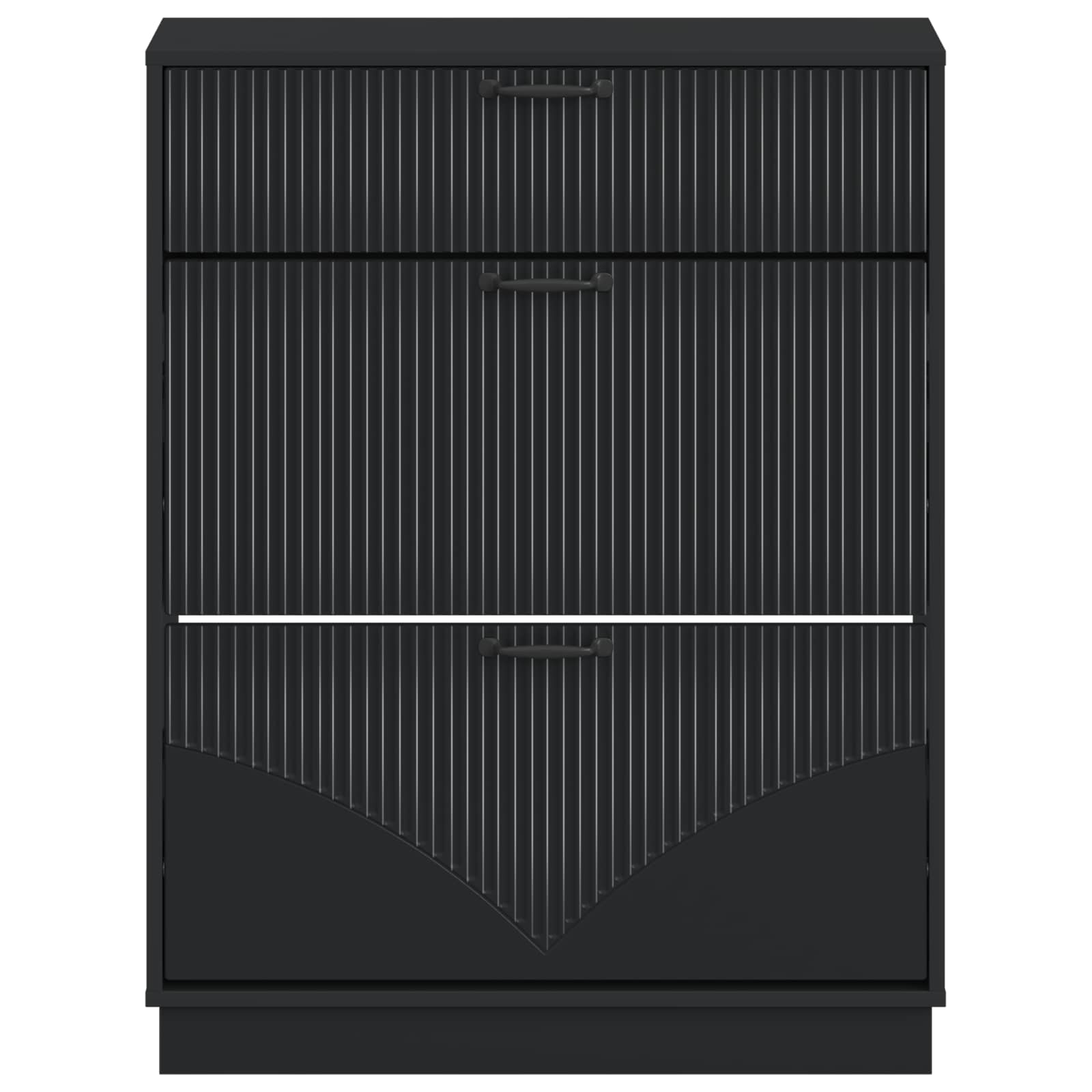 vidaXL Shoe Cabinet HOORN 78 x 24 x 100 cm Engineered Wood Black 4