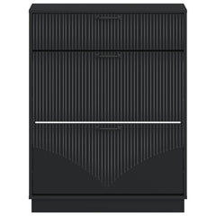 vidaXL Shoe Cabinet HOORN 78 x 24 x 100 cm Engineered Wood Black 4