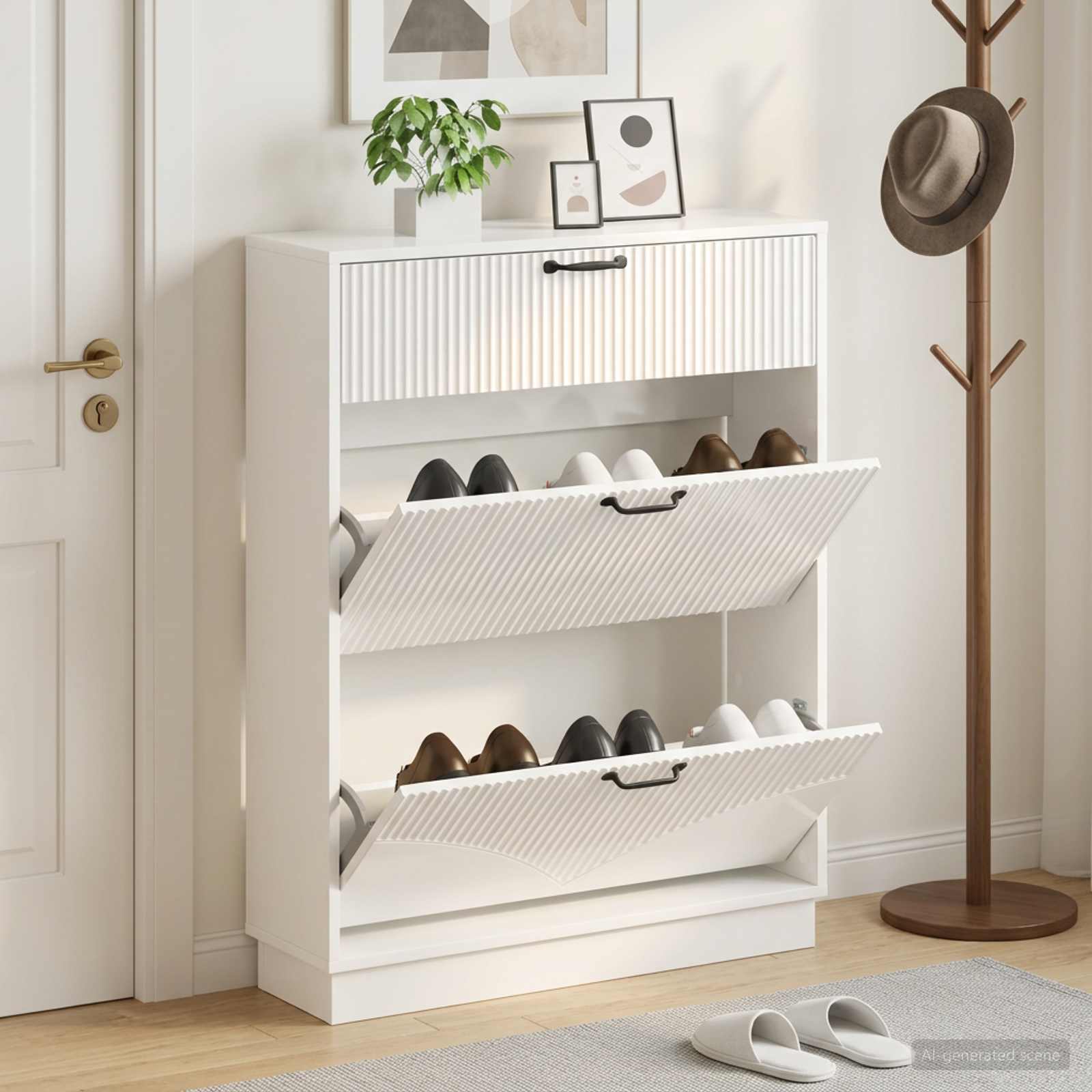 vidaXL Shoe Cabinet HOORN 78 x 24 x 100 cm Engineered Wood 1