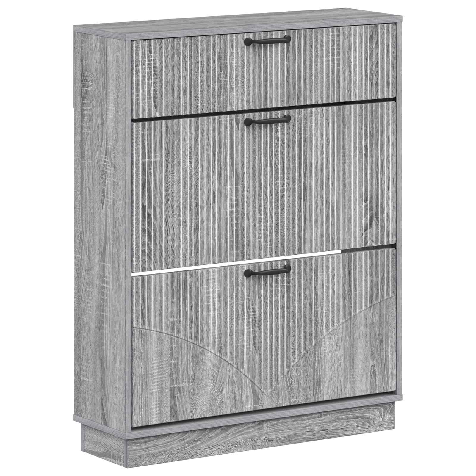 vidaXL Shoe Cabinet HOORN 78 x 24 x 100 cm Engineered Wood Grey Sonoma 2