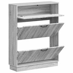 vidaXL Shoe Cabinet HOORN 78 x 24 x 100 cm Engineered Wood Grey Sonoma 3