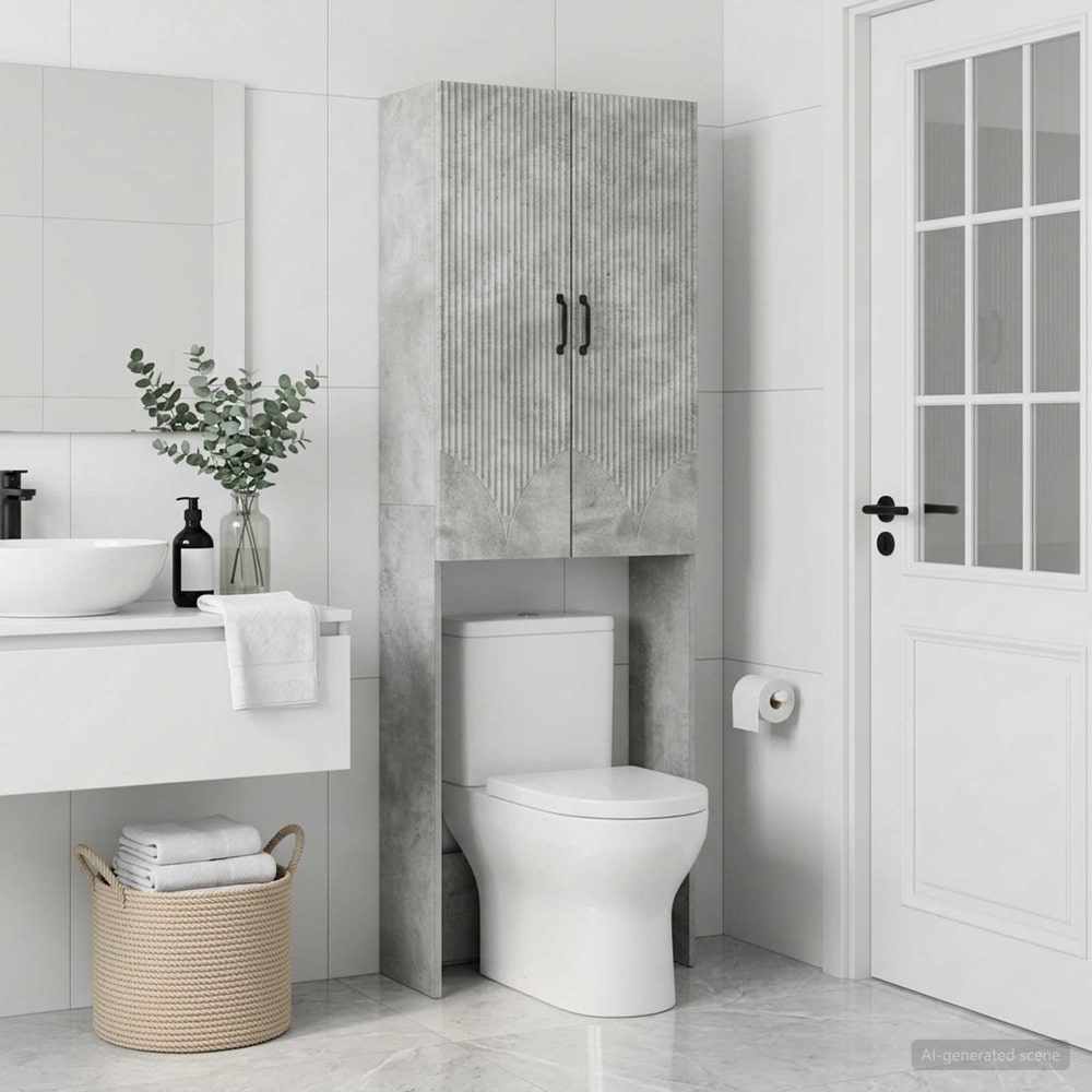Toilet Cabinet HOORN 66 x 25.5 x 190 cm Concrete grey