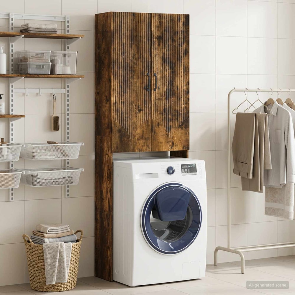 Toilet Cabinet HOORN 66 x 25.5 x 190 cm Smoked oak