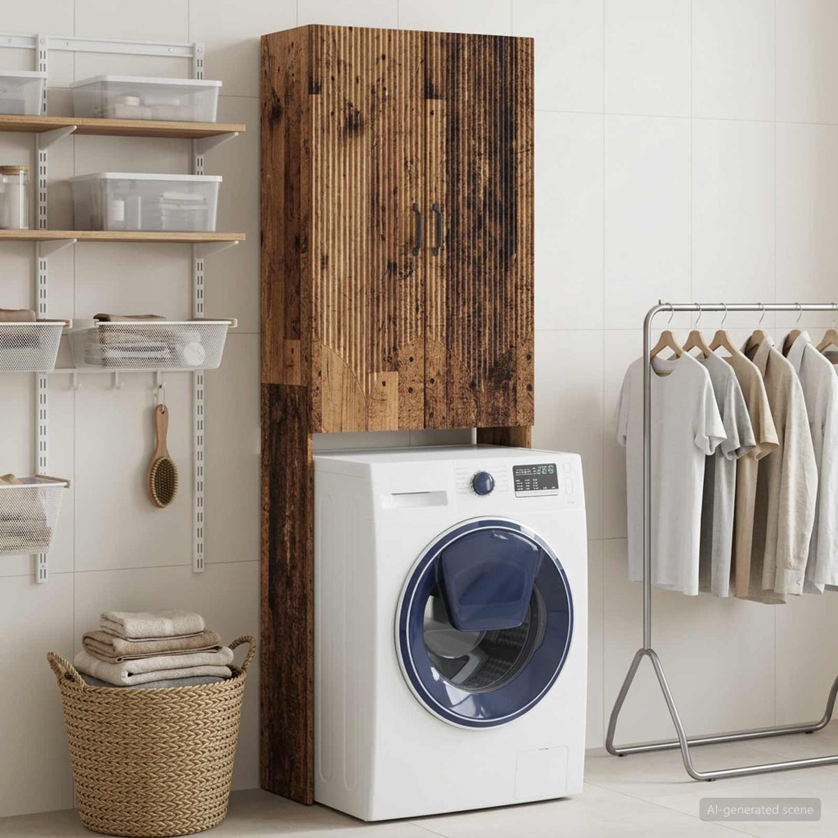 Toilet Cabinet HOORN 66 x 25.5 x 190 cm Old wood