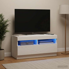 vidaXL LED TV Cabinet White Engineered Wood 4