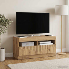 vidaXL LED TV Cabinet Artisan Oak Engineered Wood 4