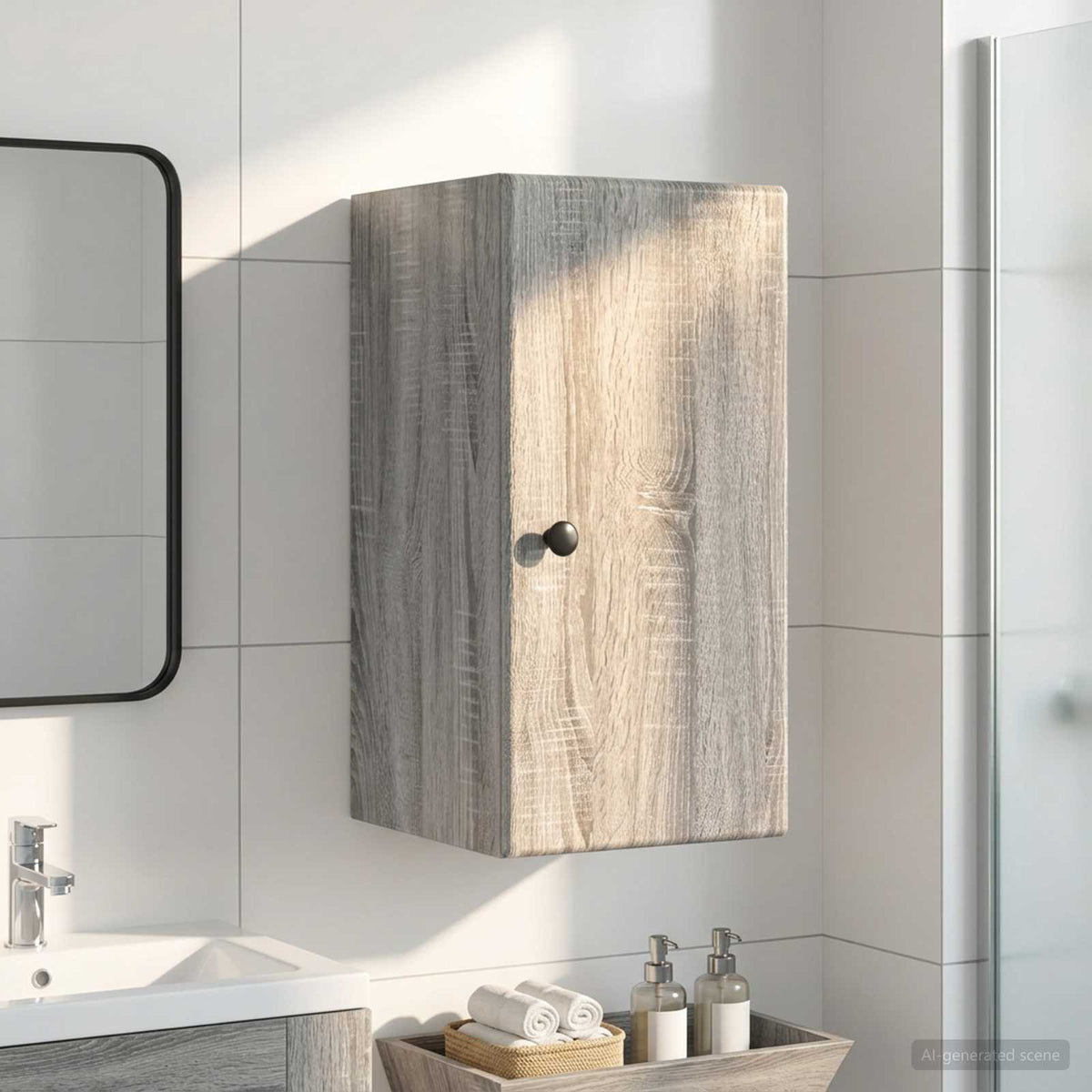 Bathroom Wall Cabinet BREDA 30 x 31 x 59 cm Grey sonoma