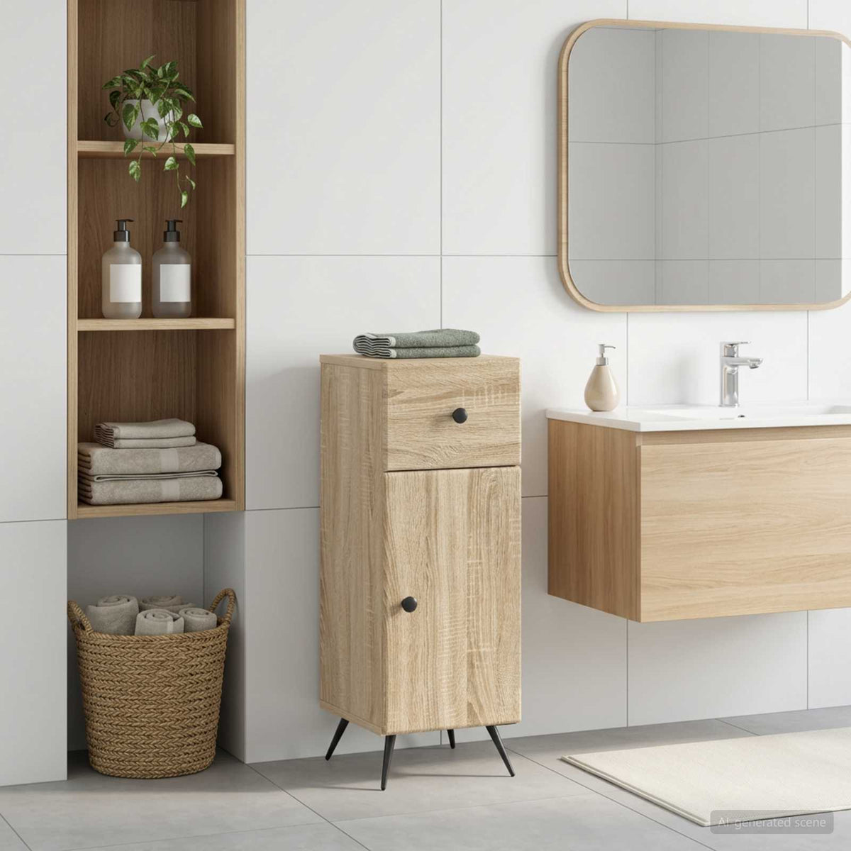 Bathroom Storage Cainet BREDA 30 x 31 x 80 cm Sonoma oak